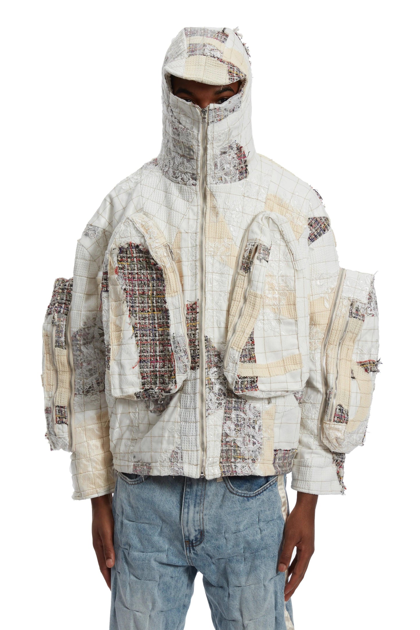 Who Decides War Tweed Patchwork Window Coat