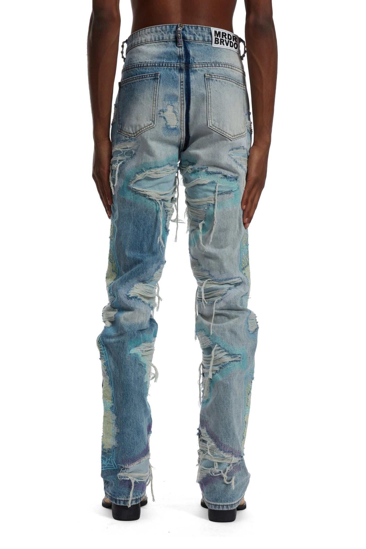 Who Decides War Multicolor Stud Distressed Denim Jeans