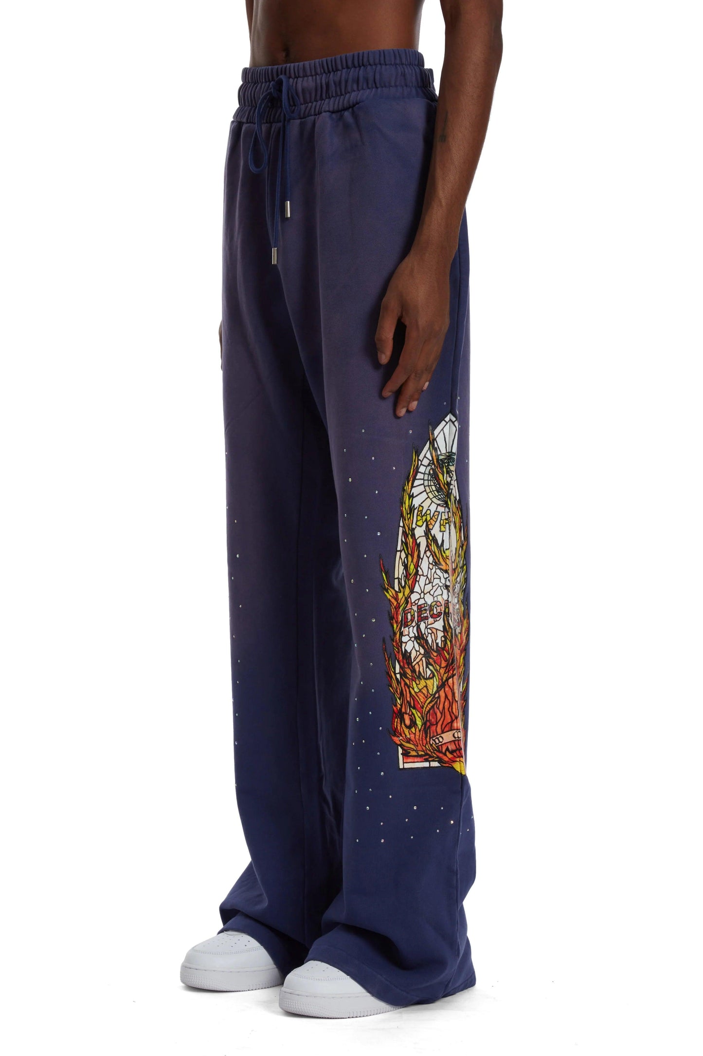 Who Decides War Flame Glass Lounge Pant Blue