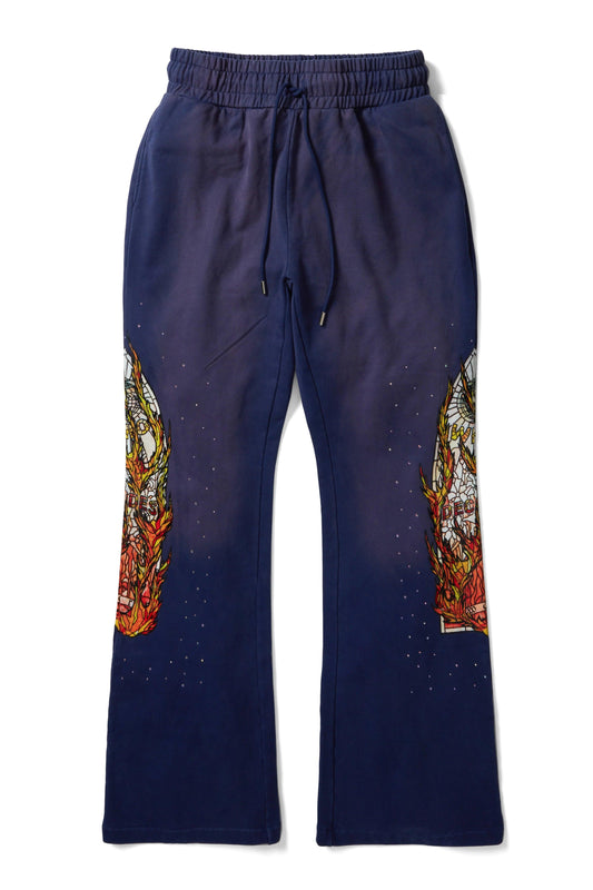 Who Decides War Flame Glass Lounge Pant Blue