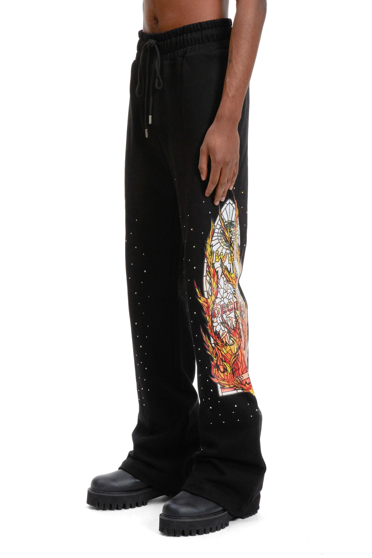 Who Decides War Flame Glass Lounge Pant Black