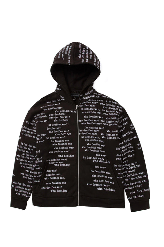 Who Decides War WDW Scripture Zipper Pullover Black