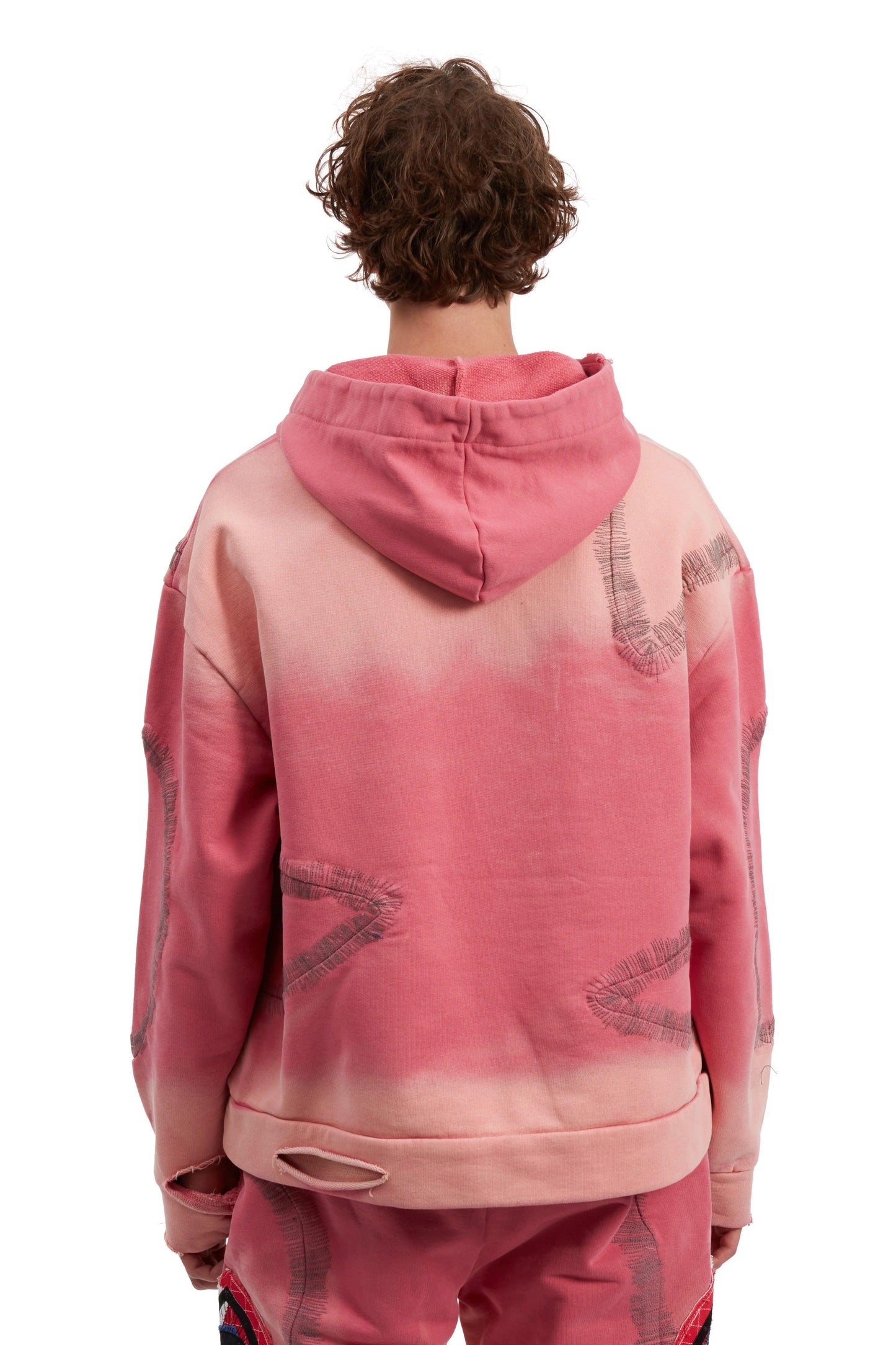 Who Decides War Windowed Hooded Pullover Pink