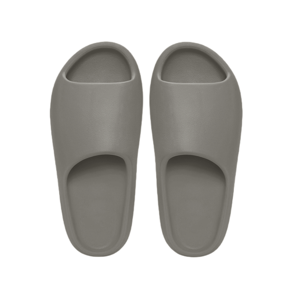 Pair of gray slippers on a white background