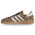 Leopard print sneaker with white stripes on a white background - Image 3
