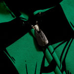 ANTI PROMO Zip Up Hoodie Green Black - .925 sterling silver zipper pull detail - Image 3