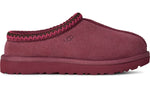 Maroon slipper with red trim on a white background - Image 1
