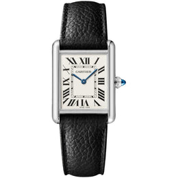 Cartier Tank Must de Cartier Uhr, Große Ausführung, Stahl, Leder