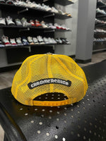 Chrome Hearts Cemetery Cross Trucker Hat Yellow & White - Supra Sneakers - Image 4