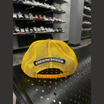 Chrome Hearts Cemetery Cross Trucker Hat Yellow & White - Supra Sneakers - Image 4
