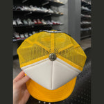 Chrome Hearts Cemetery Cross Trucker Hat Yellow & White - Supra Sneakers - Image 5