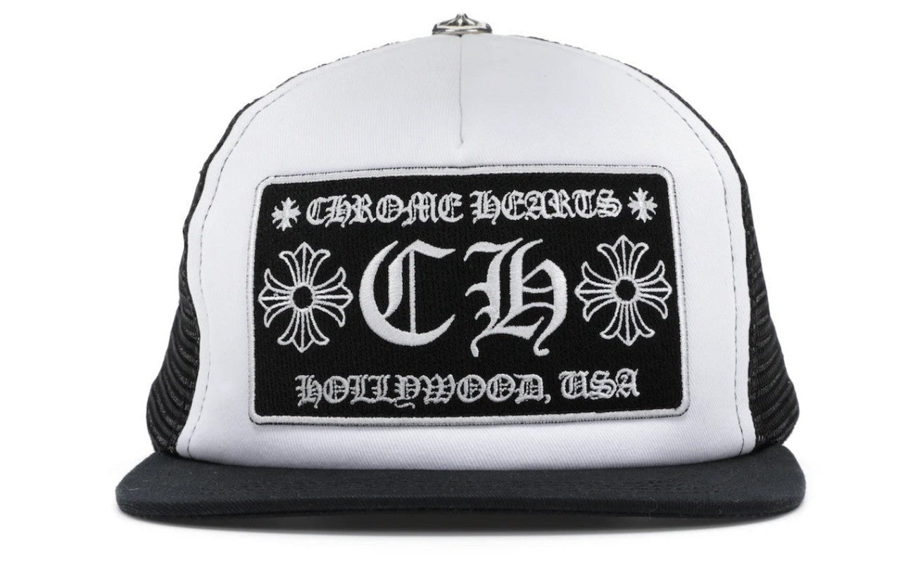 Chrome Hearts CH Hollywood Trucker Hat Black & White - Paroissesaintefoy Sneakers Sale Online