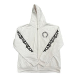 Chrome Hearts Horseshoe Floral Zip-Up Hoodie White - Supra Sneakers - Image 3