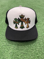 Chrome Hearts King Taco Camo Cross Trucker Hat Black / White - Supra Sneakers - Image 5