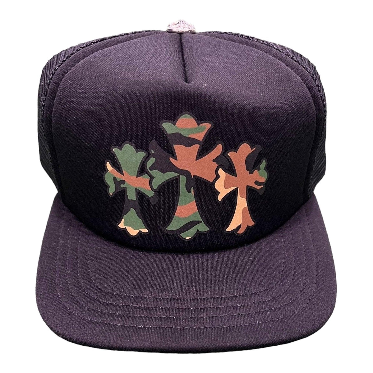 Chrome Hearts King Taco Camo Cross Trucker Hat Black - Supra Sneakers