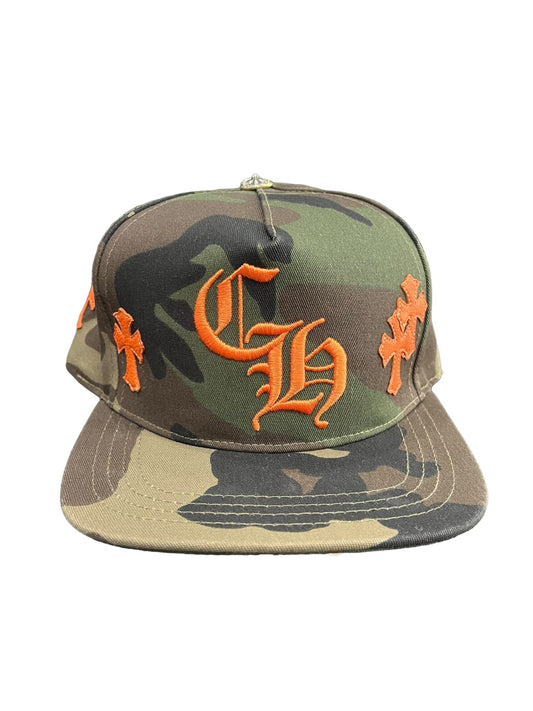 Chrome Hearts Leather Patches Snapback Hat Camo / Orange - Sneakersbe Sneakers Sale Online