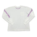 Chrome Hearts Hals-Scroll-Logo Langarm-T-Shirt Weiß und Lila