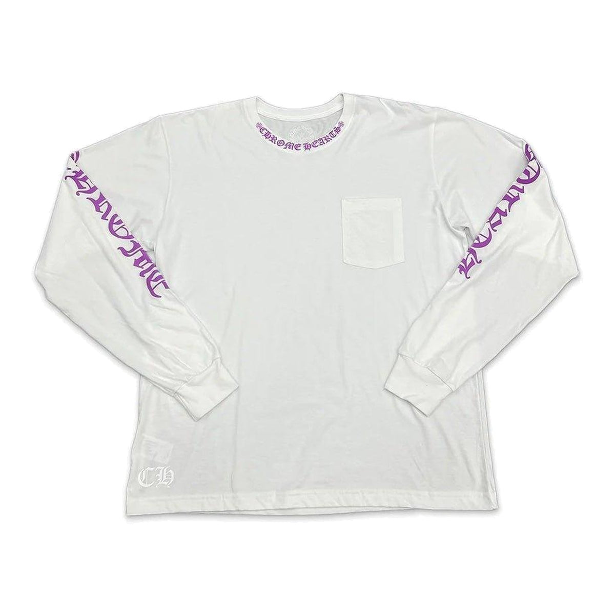Chrome Hearts Neck Scroll Logo L/S T-shirt White Purple - Supra Sneakers
