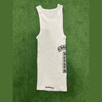 Chrome Hearts Scroll Rib Tank Top White - Supra Sneakers - Image 6