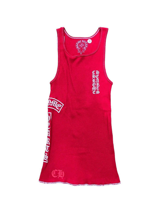 Chrome Hearts Scroll Rib Tank Top Red - Supra Suede Sneakers