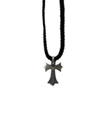 Chrome Hearts Silver Cross Pendant w/ Black Rope Chain - Supra Sneakers - Image 3