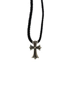 Chrome Hearts Silver Cross Pendant w/ Black Rope Chain - Supra Sneakers - Image 2
