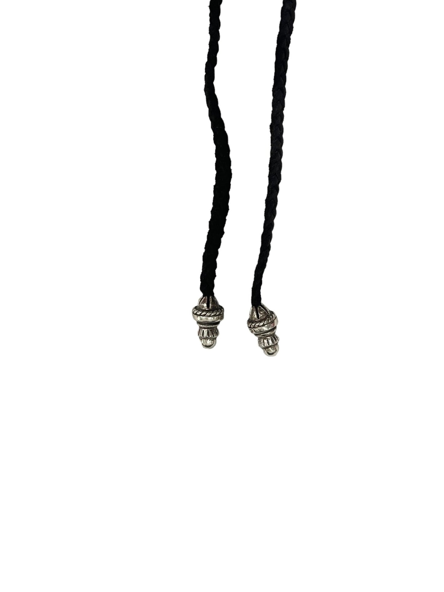 Chrome Hearts Silver Cross Pendant w/ Black Rope Chain - Supra Sneakers