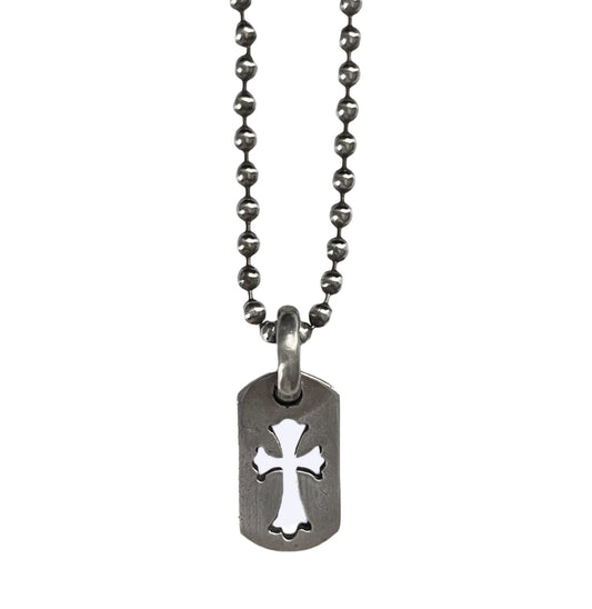 Chrome Hearts Silver Dog Tag w/ Ball Chain (30 Inches) - Sneakersbe Sneakers Sale Online
