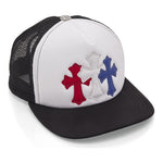 Chrome Hearts Triple Cross USA Trucker Hat Red, White & Blue - Image 5