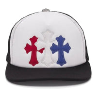 Chrome Hearts 三十字款美国卡车司机帽 红、白、蓝配色