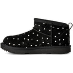 UGG Classic Ultra Mini Shiny Dots Boot Black (Big Kids) — three-quarter view - Image 3