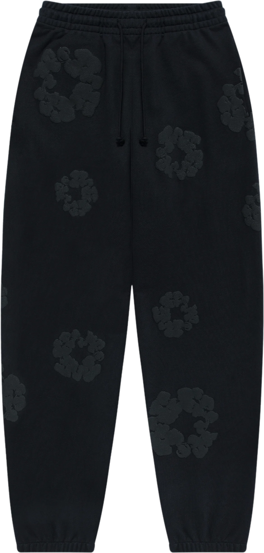 Denim Tears Cotton Wreath Sweatpants Black Monochrome - Paroissesaintefoy Sneakers Sale Online