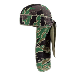 Denim Tears Durag con Camuffaggio Tigre Verde e Design a Ghirlanda di Cotone
