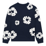 Denim Tears Long Sleeve Cotton Wreath Tee Navy Blue - Image 1