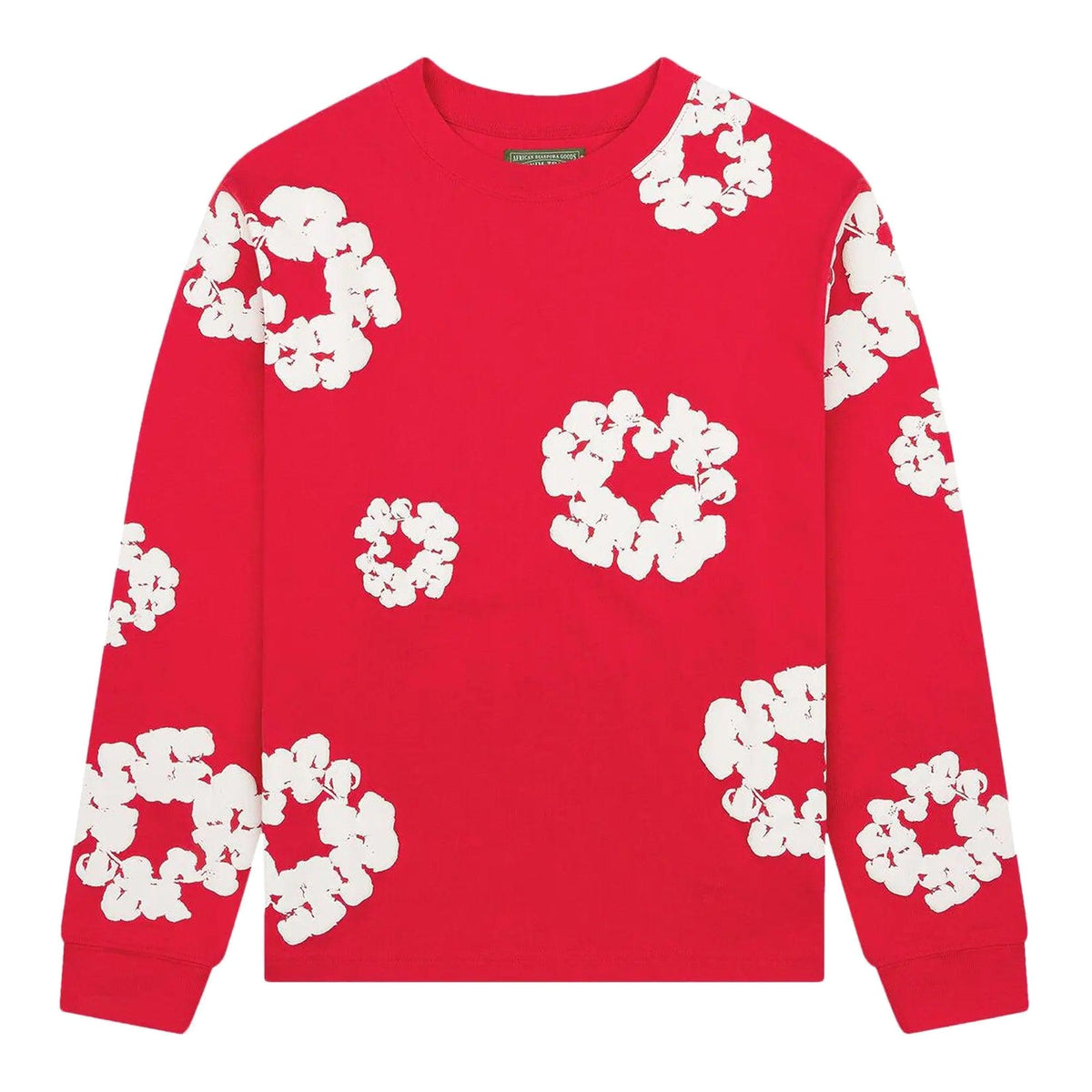 Denim Tears Long Sleeve Cotton Wreath Tee Red
