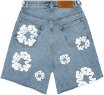 Denim Tears The Cotton Wreath Jean Short Light Wash - Supra Sneakers - Image 2