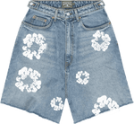 Denim Tears The Cotton Wreath Jean Short Light Wash - Supra Sneakers - Image 1