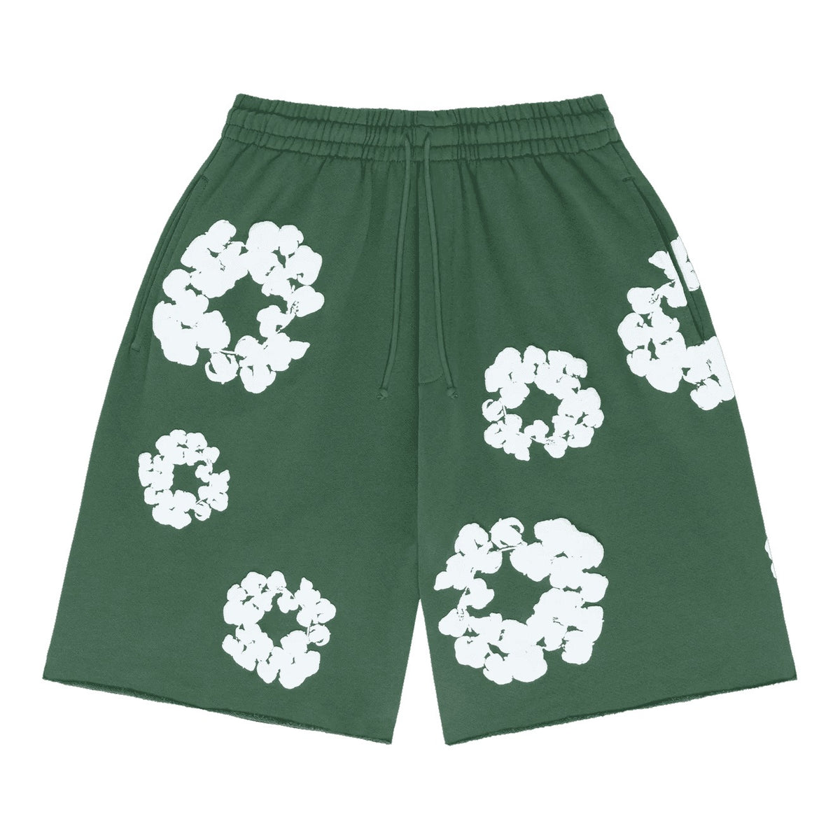 Denim Tears The Cotton Wreath Sweat Shorts Green - Supra Sneakers