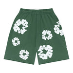 Denim Tears The Cotton Wreath Sweat Shorts Green - Supra Sneakers - Image 1