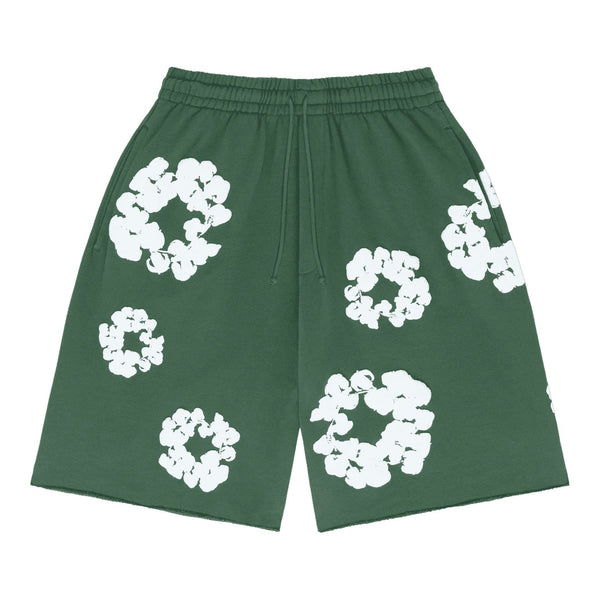 Denim Tears The Cotton Wreath Sweat Shorts Green - Supra Sneakers