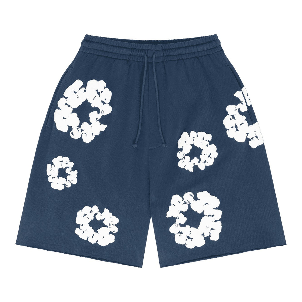 Denim Tears The Cotton Wreath Sweat Shorts Navy Blue - Supra Sneakers