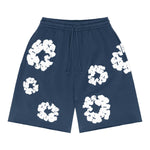 Denim Tears The Cotton Wreath Sweat Shorts Navy Blue - Supra Sneakers - Image 1