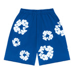 Denim Tears The Cotton Wreath Sweat Shorts Royal Blue - Supra Sneakers - Image 1