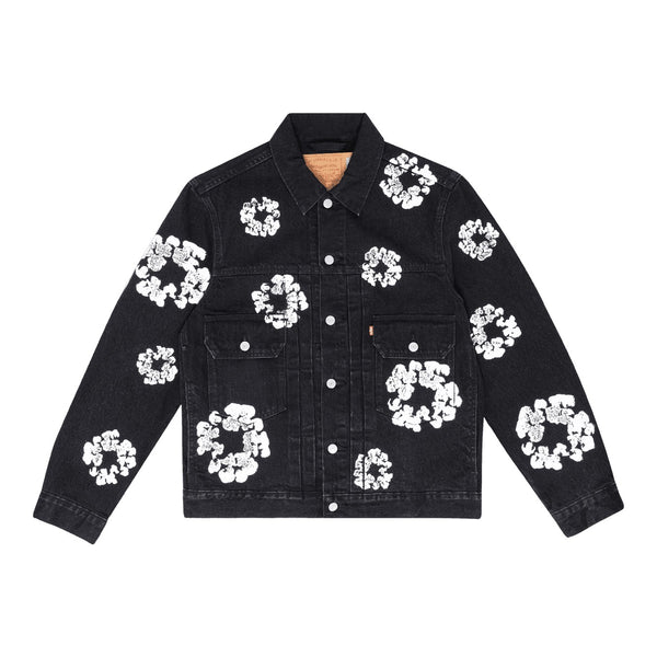 Denim Tears x Levi's Wreath Jean Jacket Black - Supra Sneakers