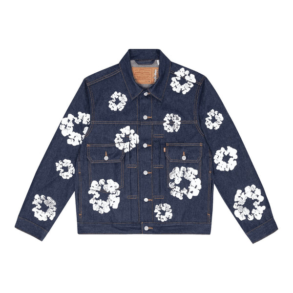 Denim Tears x Levi's Wreath Jean Jacket Raw Selvedge - Supra Sneakers