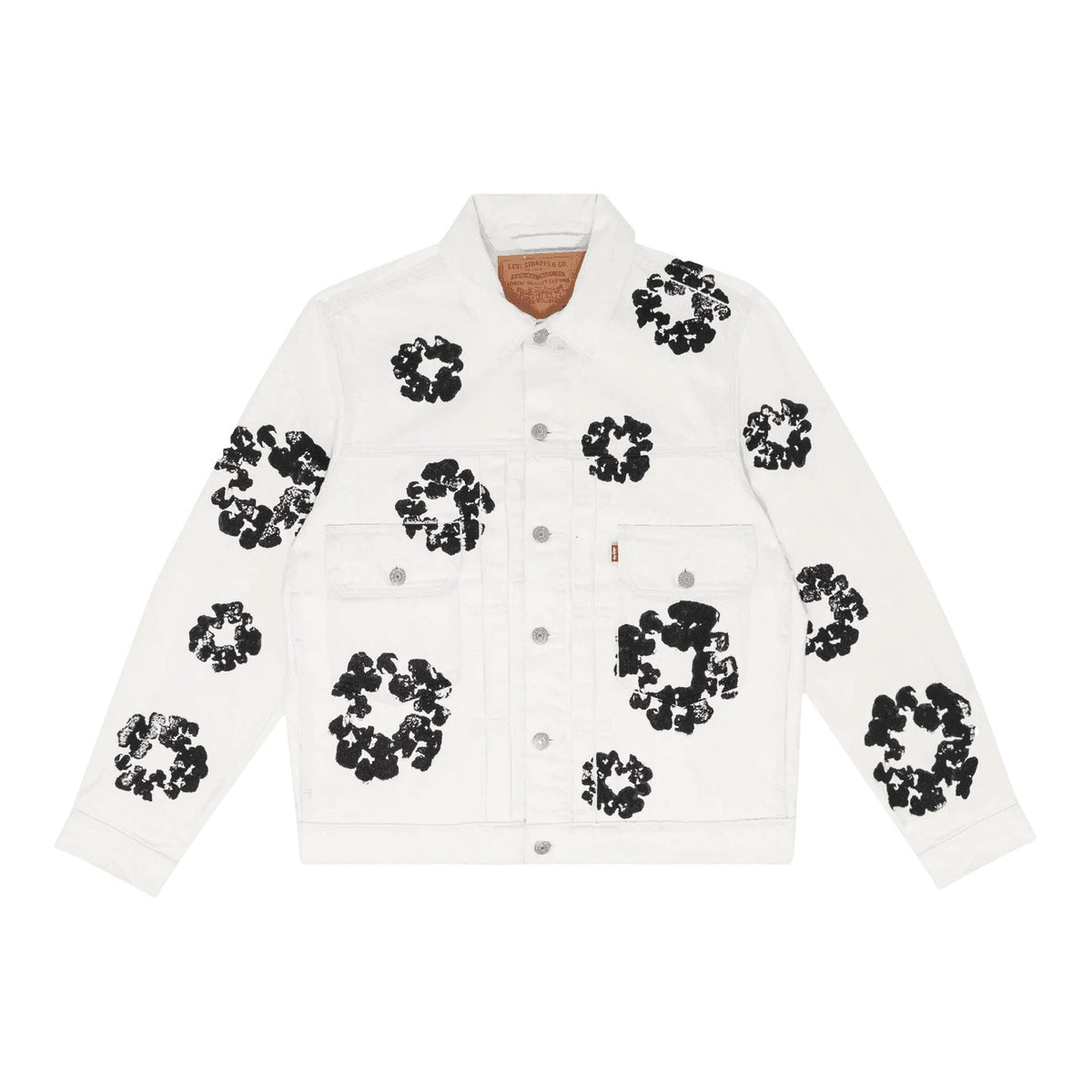 Denim Tears x Levi's Wreath Jean Jacket White - Supra Sneakers
