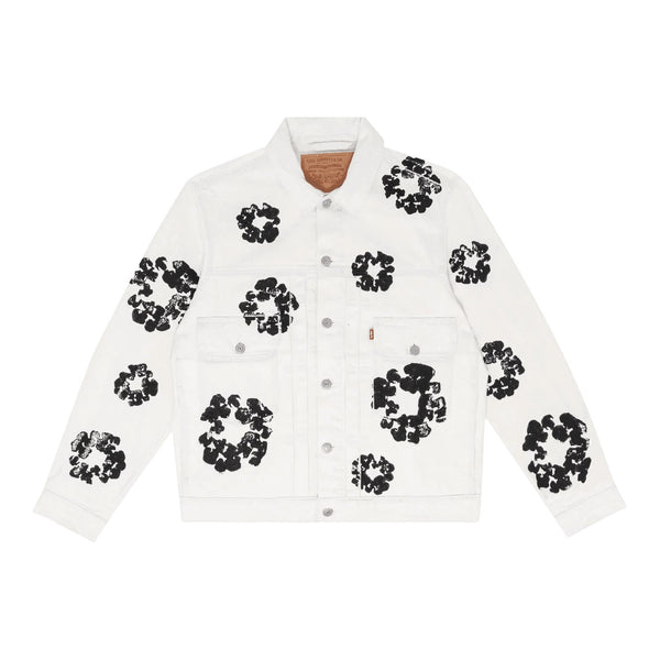 Denim Tears x Levi's Wreath Jean Jacket White - Supra Sneakers