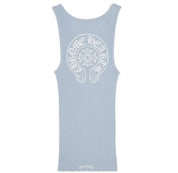 Chrome Hearts Horseshoe Rib Tank Top Baby Blue
