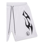 Hellstar Flame Mesh Shorts White - Image 3