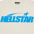 Hellstar Studios T-Shirt Classica con Stampa a Gel Beige e Azzurro Chiaro